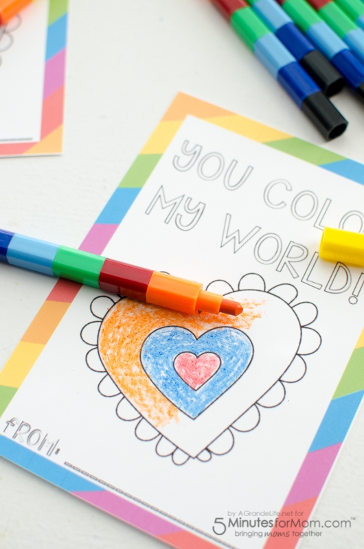  quot You Color My World quot Free Printable Valentines