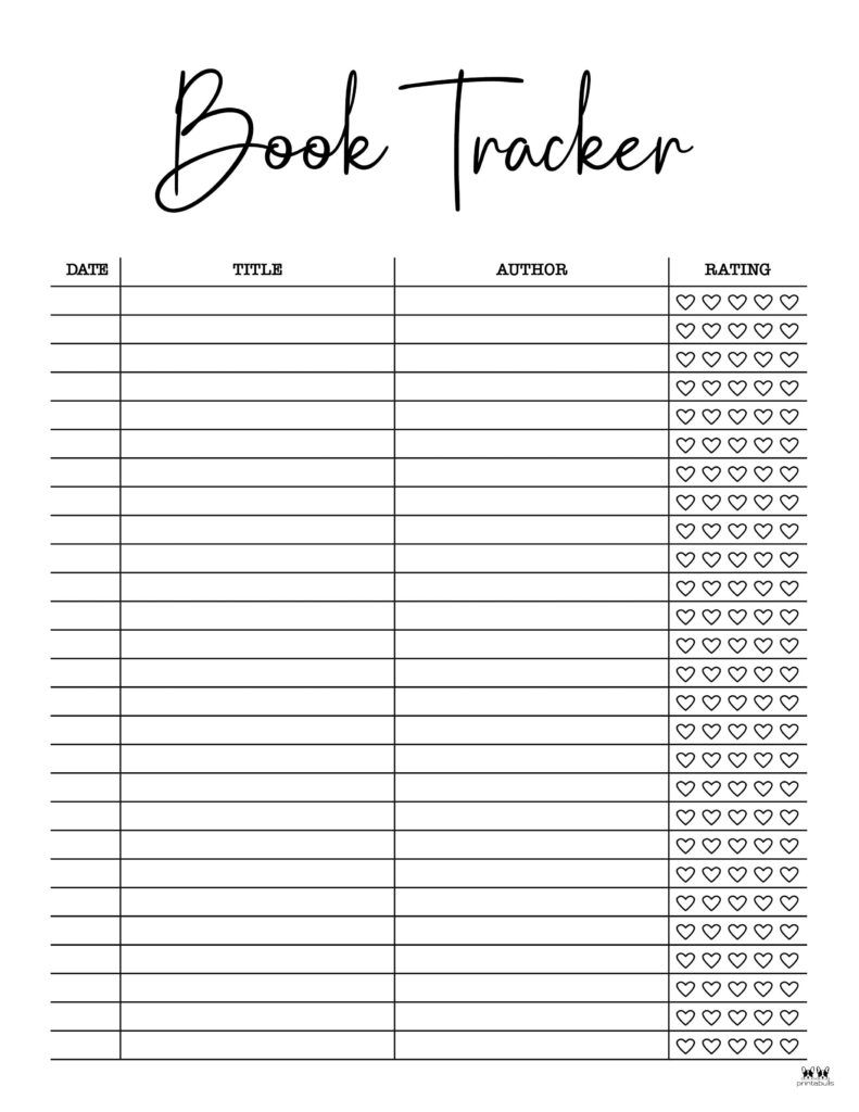 Reading Tracker Reading Log Book Tracker Book Log Book List Book List 