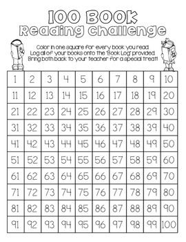 Ready Set READ 100 Book Reading Challenge Reading Incentives 