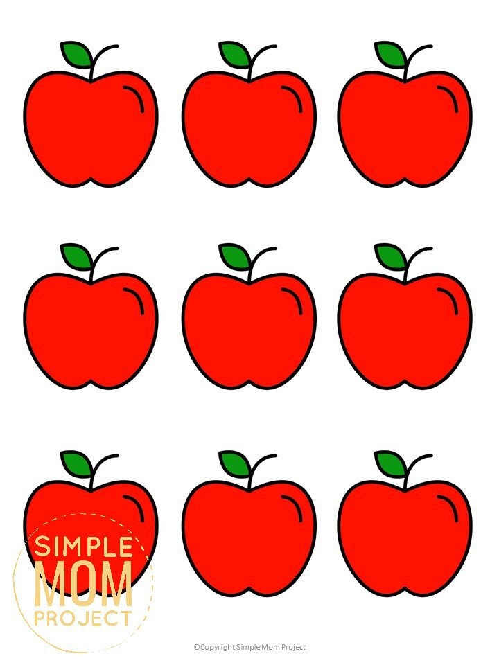 Red And Green Apple Templates In Large Medium And Small Simple Mom 