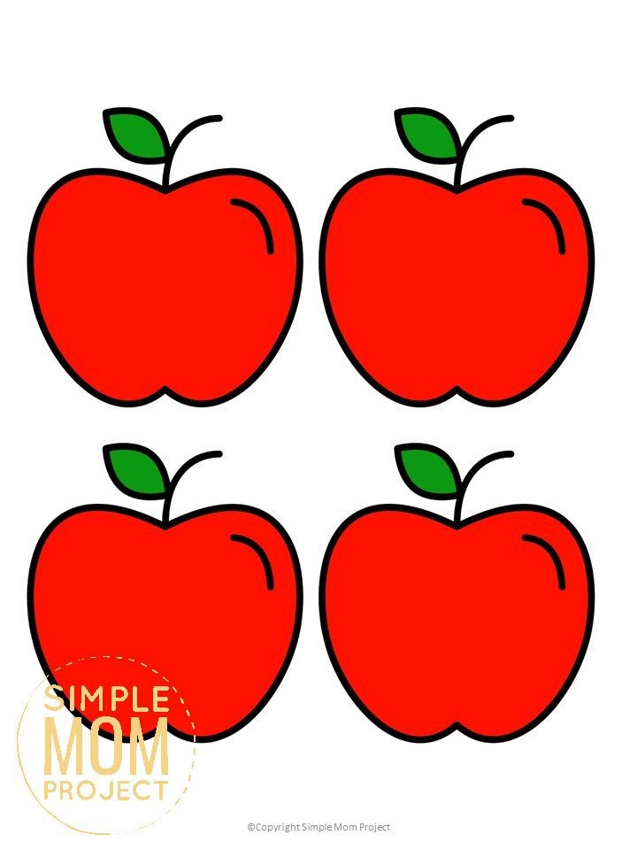 Red And Green Apple Templates In Large Medium And Small Simple Mom 