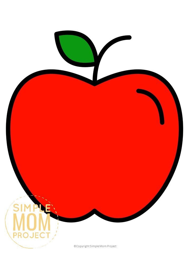 Red And Green Apple Templates In Large Medium And Small Simple Mom 