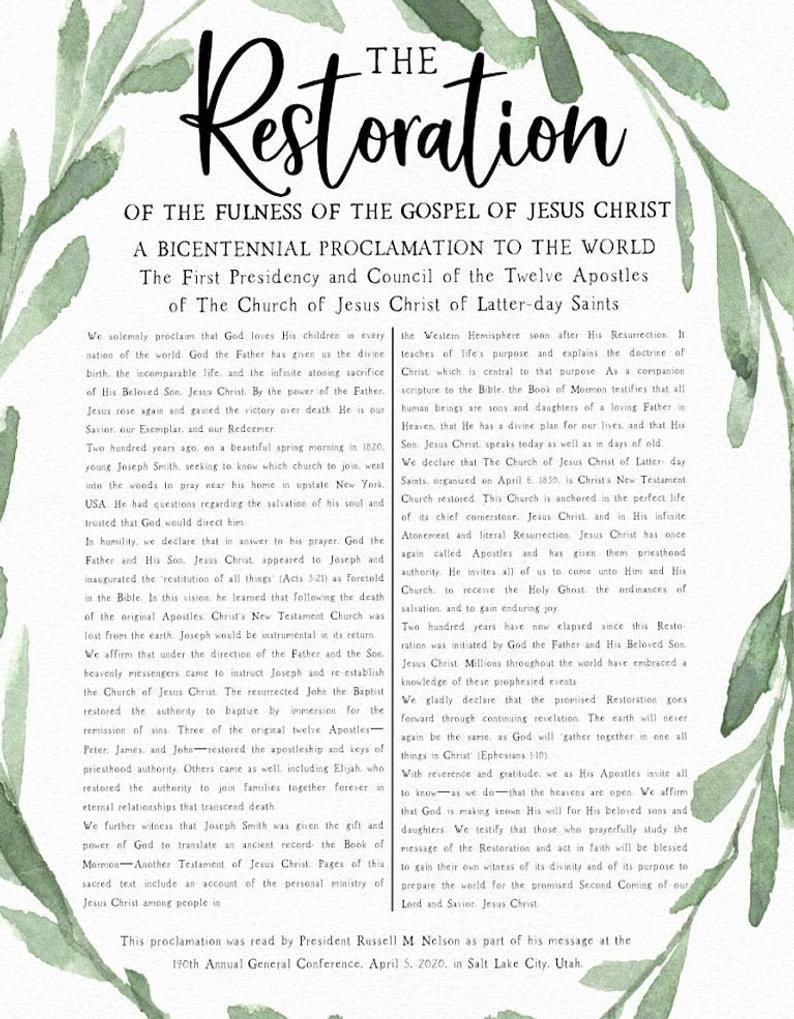 Restoration Proclamation Printable Printable Word Searches