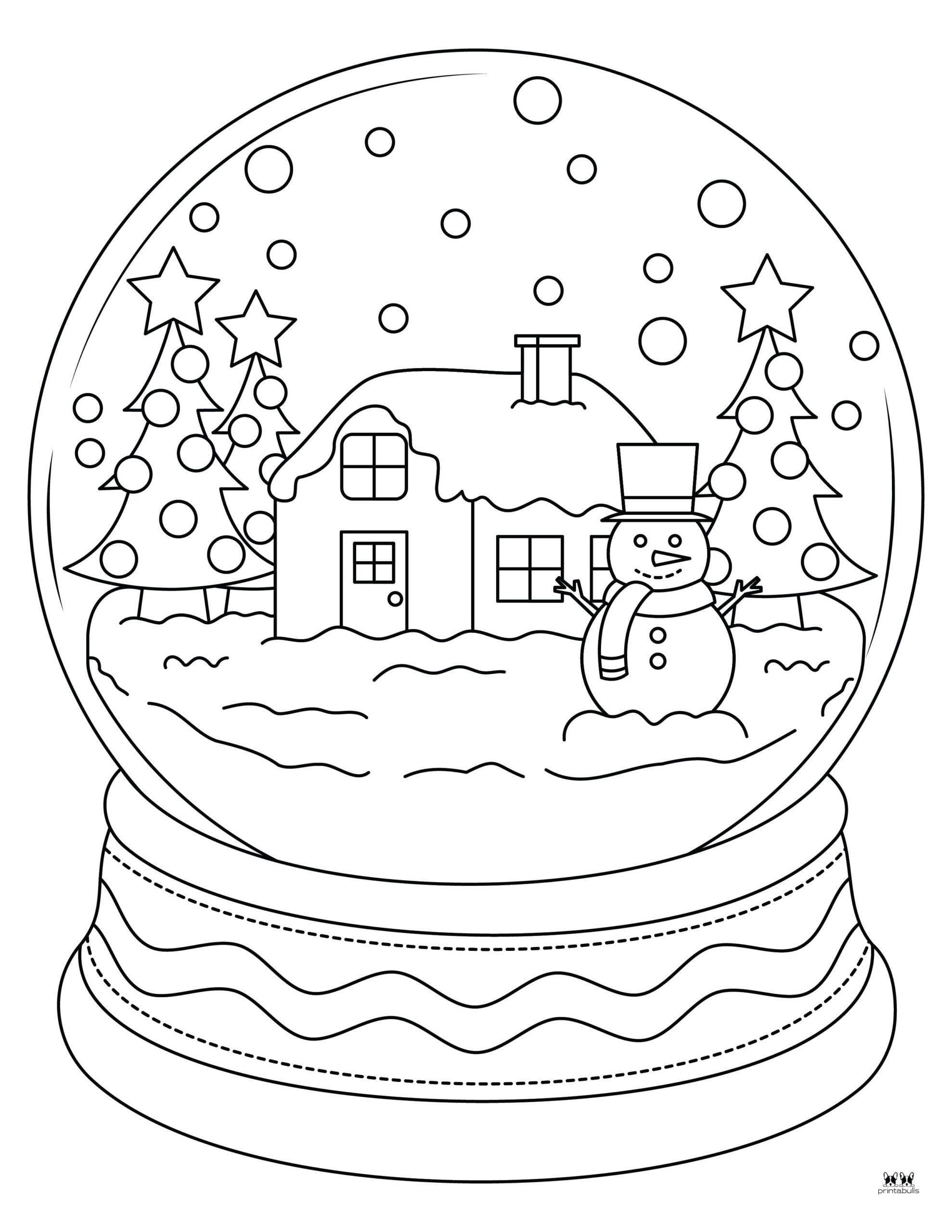 Snow Globe Coloring Pages Templates 25 Pages PrintaBulk