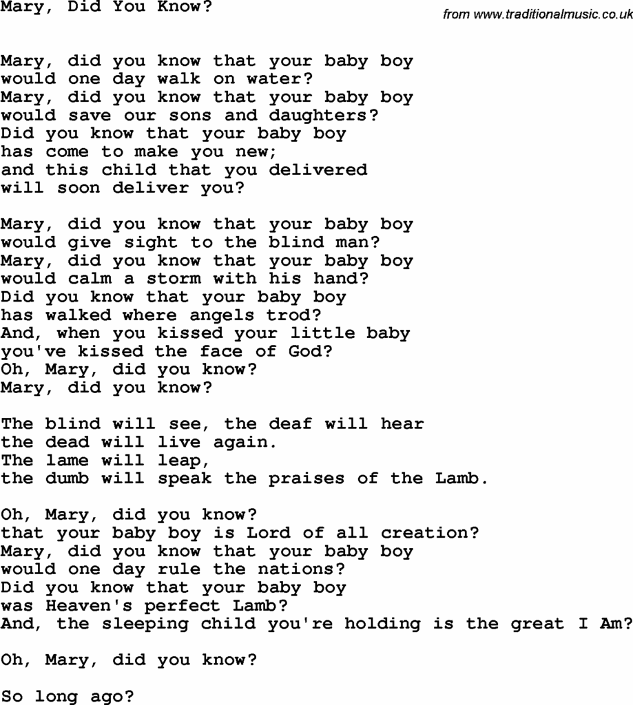Song Lyrics Printable