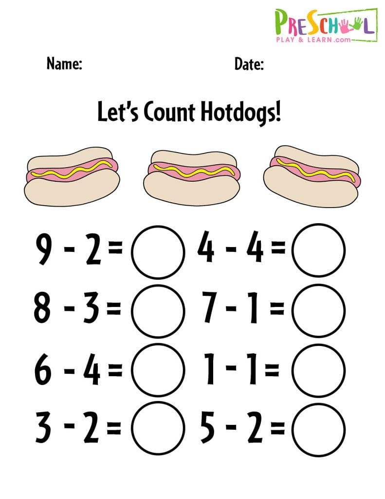 Subtraction For Kindergarten Worksheets Subtraction Workshee