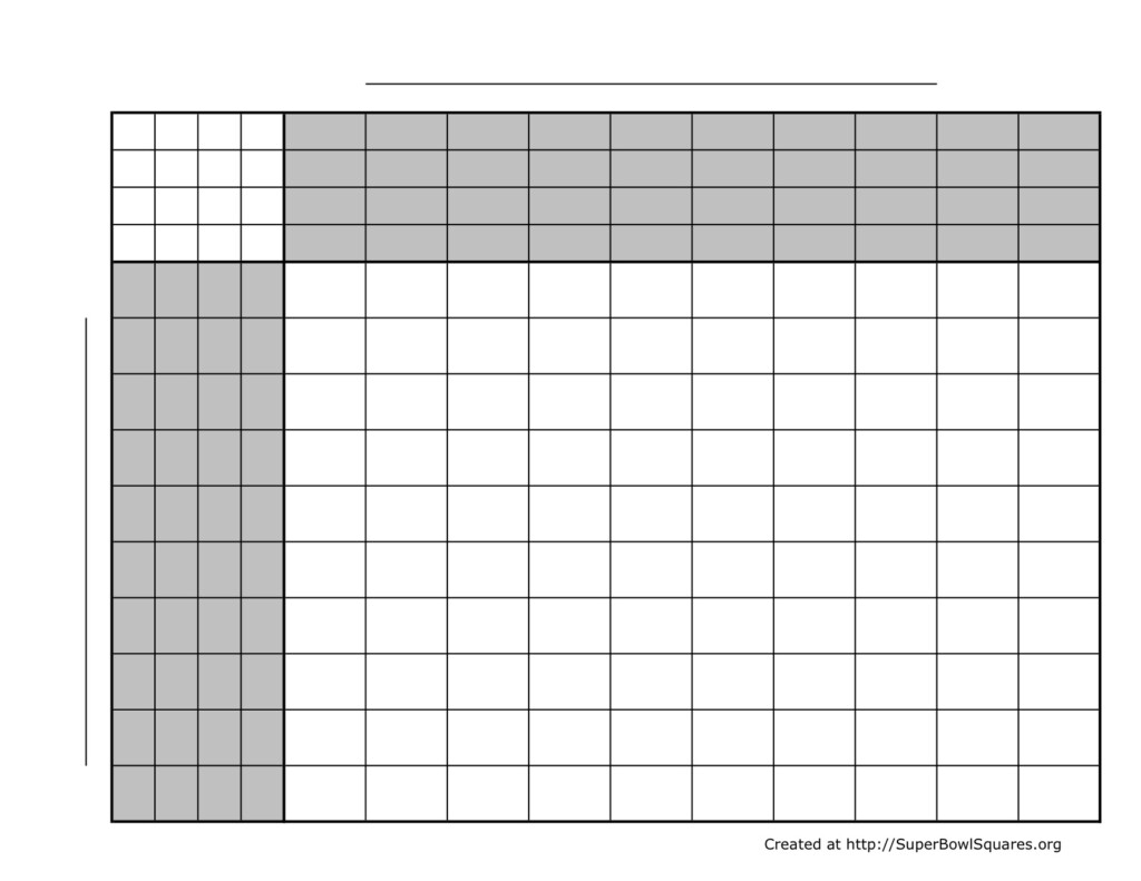 Template Blank Free Printable Football Squares 100