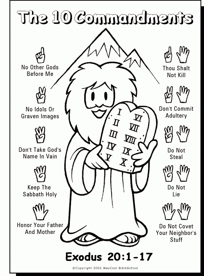 Ten Commandments Coloring Pages Coloring Home
