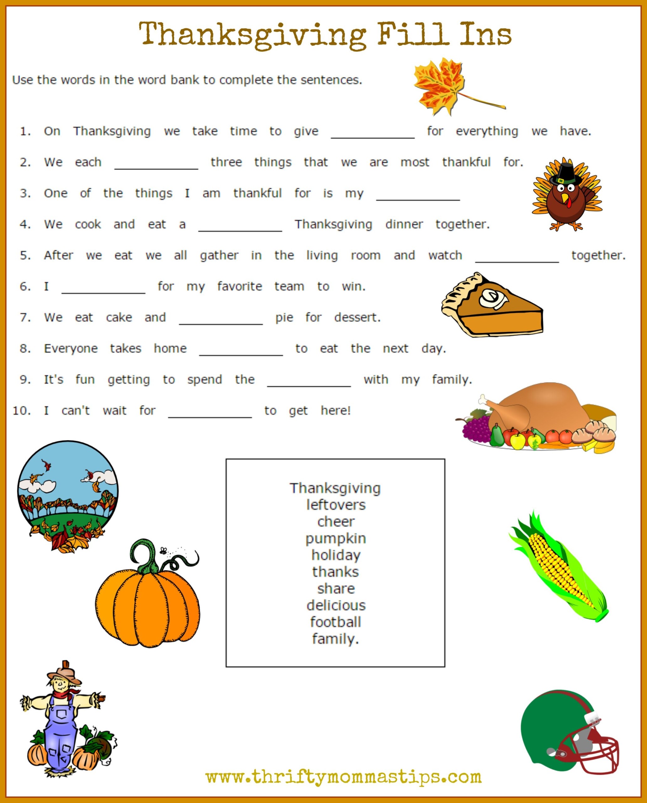 Thanksgiving Activities Printable