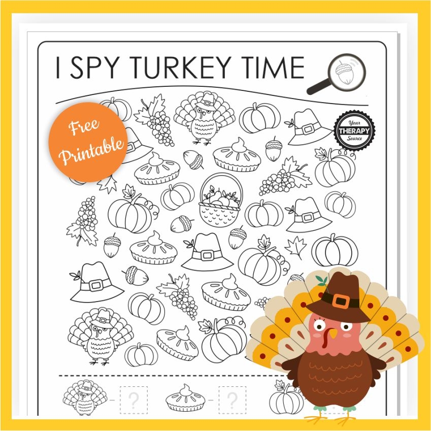 Thanksgiving I Spy Free Printable