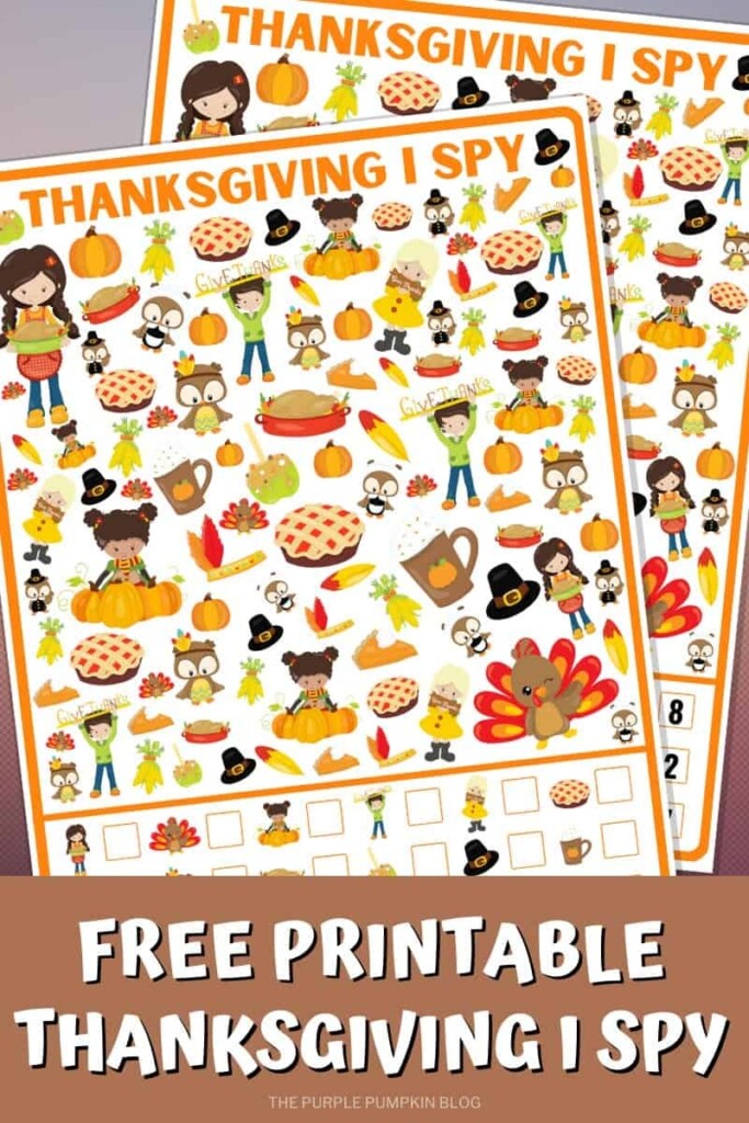 Thanksgiving I Spy Free Printable