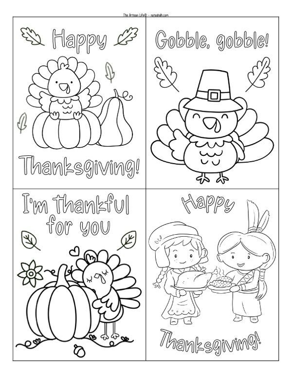 Thanksgiving Printable Cards To Color Thanksgiving Cards Printable 