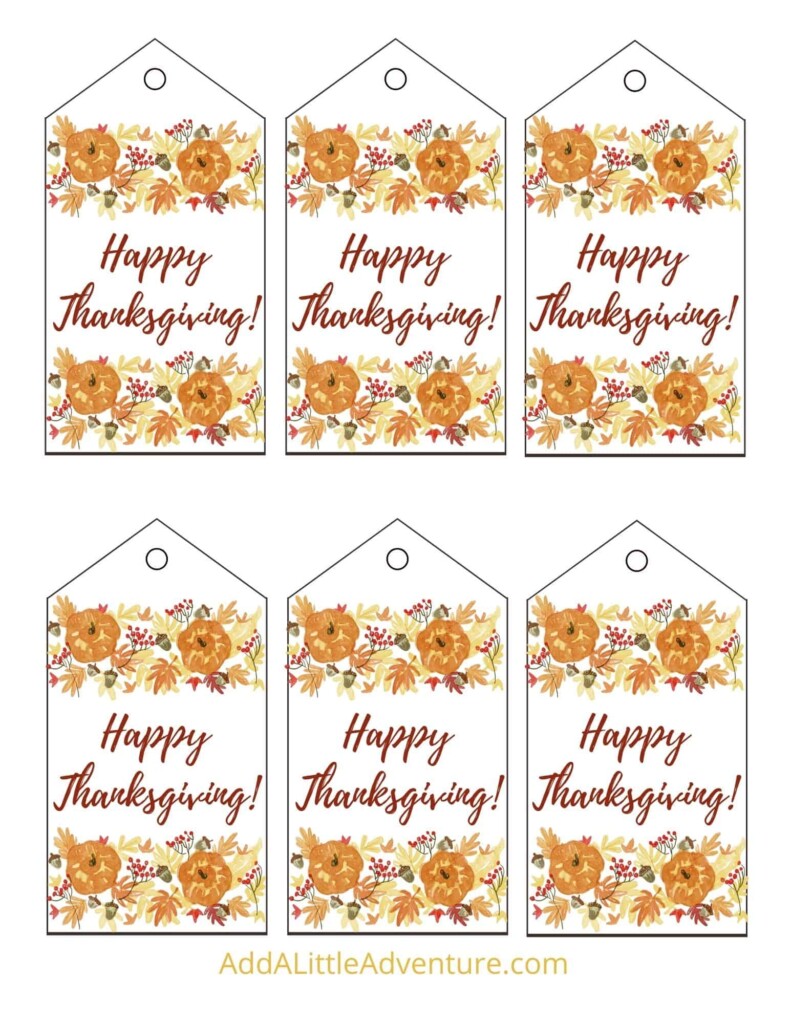 Thanksgiving Tags Free Printables Add A Little Adventure