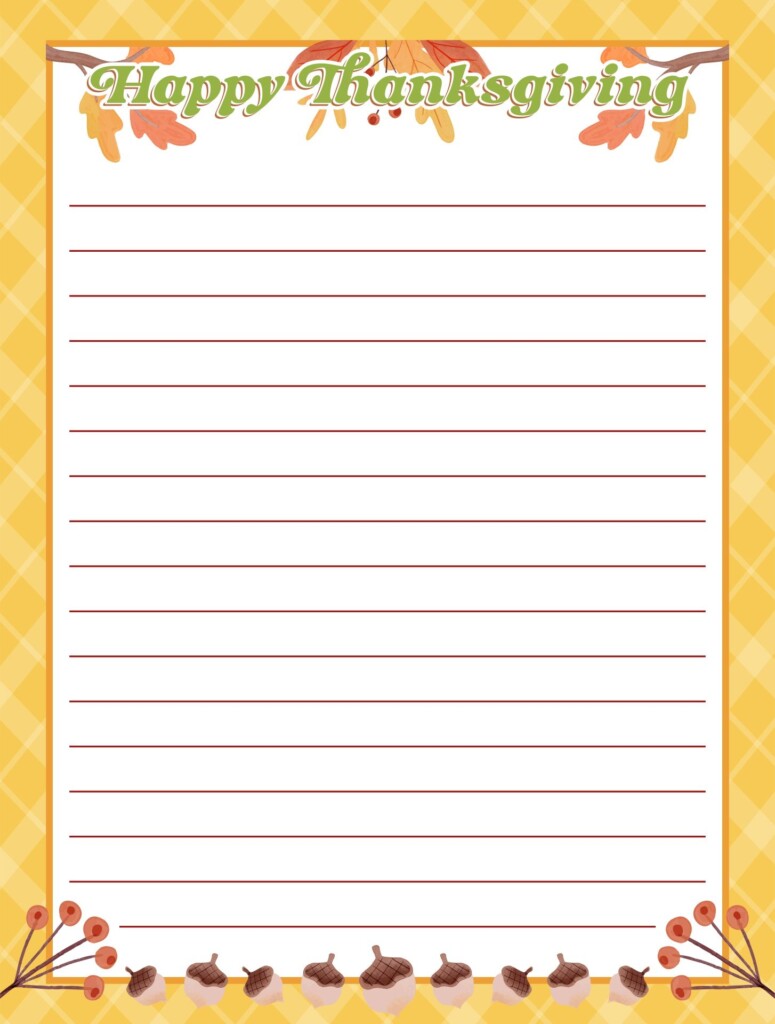 Thanksgiving Writing Paper 10 Free PDF Printables Printablee