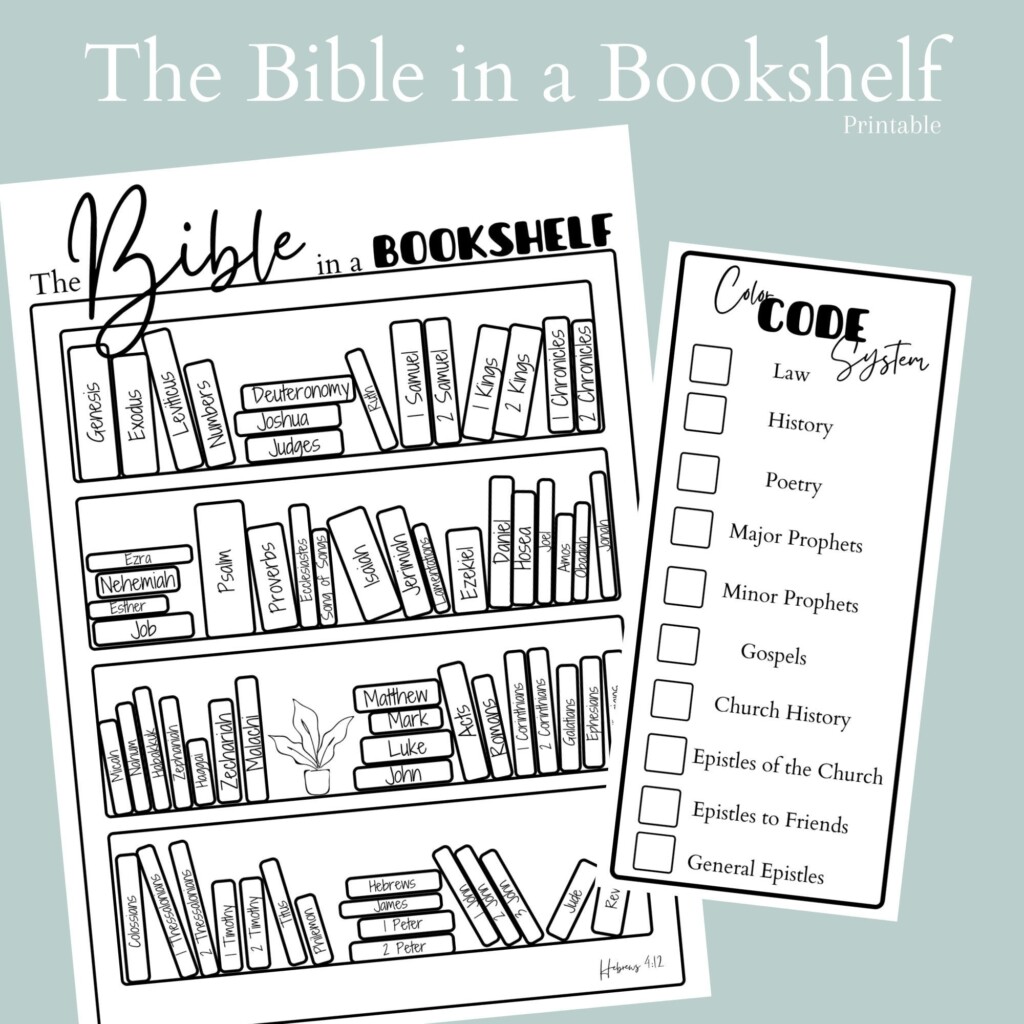 The Bible In A Bookshelf Bible Reading Tracker Books Of Etsy