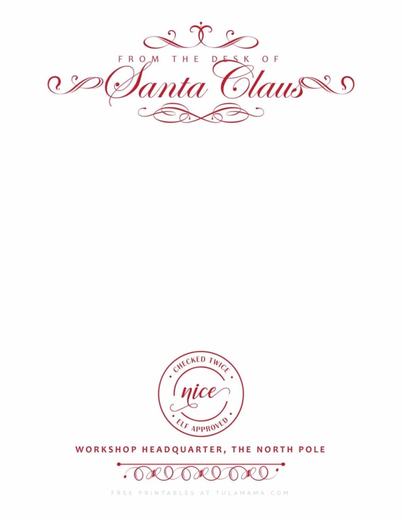 The Cutest Free Printable Santa Letterhead Christmas Stationery 