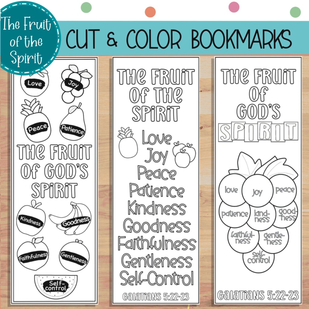 The Fruit Of The Spirit Bookmark Christian School Printable Sunday 