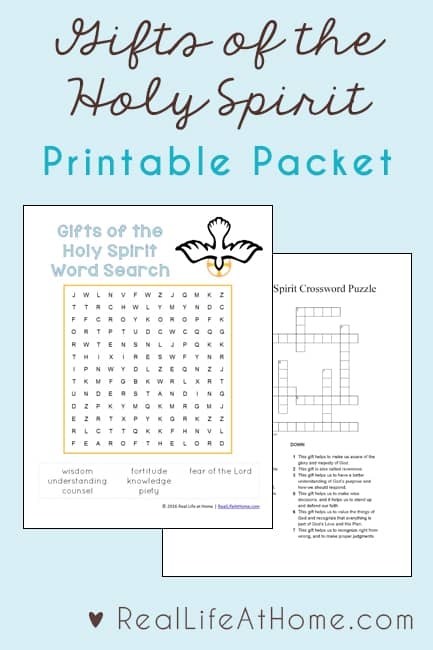 The Gifts Of The Holy Spirit A Printable Activity Packet