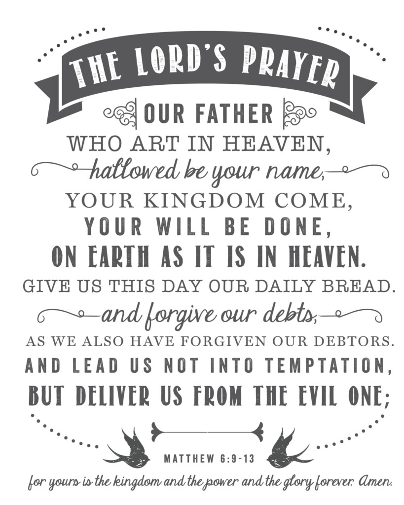 The Lord 39 s Prayer Free Printable Sincerely Sara D 