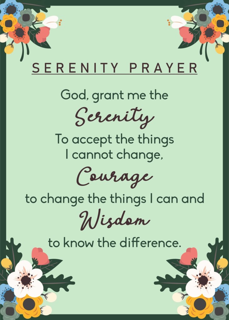 The Serenity Prayer Version 10 Free PDF Printables Printablee