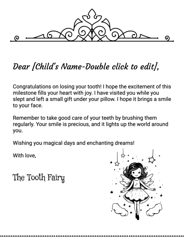 Tooth Fairy Letter Template Editable Pdf Infoupdate