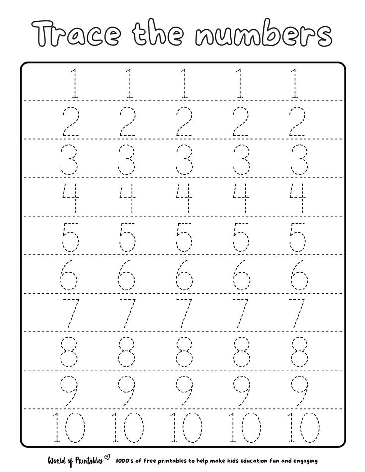 Tracing Numbers 1 10 Free Printable Pdf