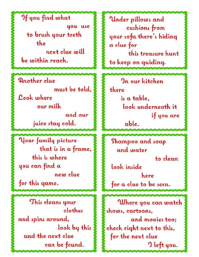 Treasure Hunt Clues For Kids Around The House