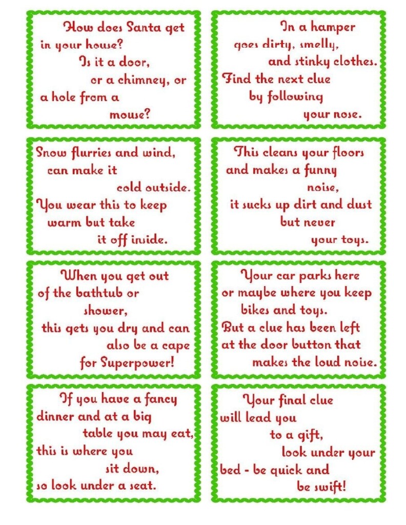Treasure Hunt Clues Free Printable