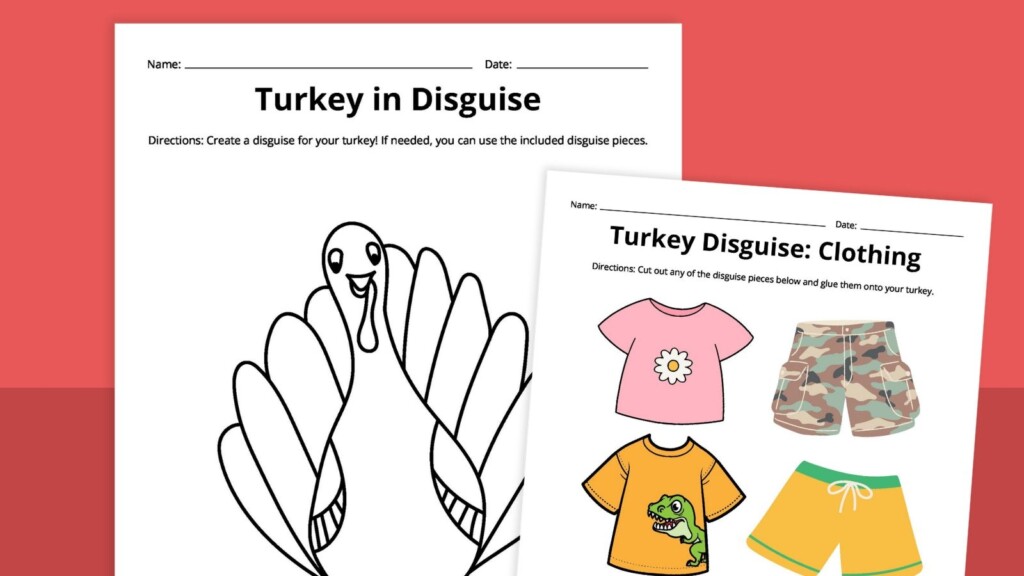 Turkey In Disguise Free Printable Template Download Free