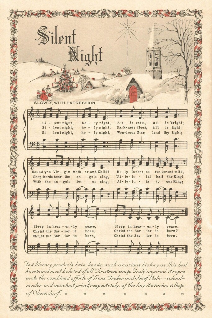 Vintage Christmas Sheet Music Printable Free Educational Printable 