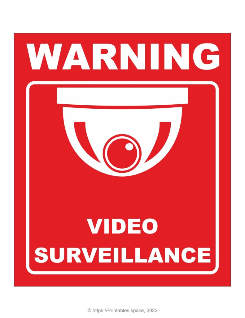 Warning Video Surveillance Sign Free Printables