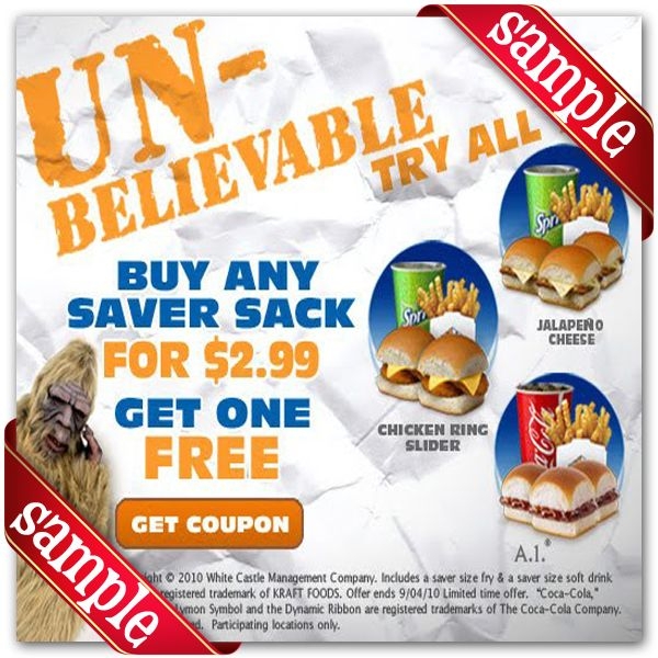 White Castle Printable Coupons