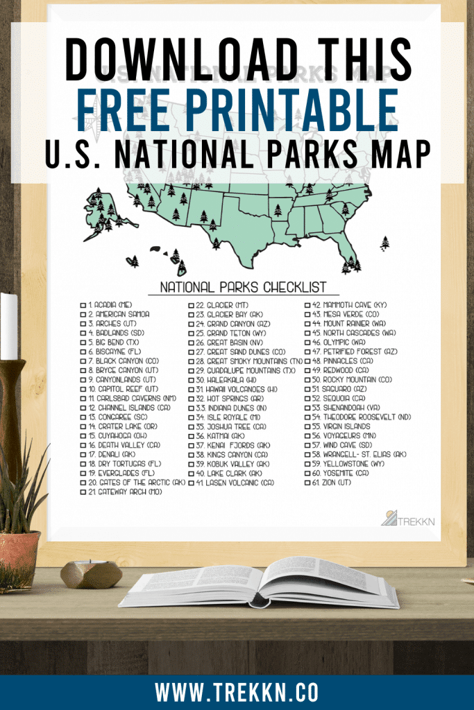 Your Printable U S National Parks Map With All 61 Parks